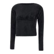 Pels Effekt Sort Sweater