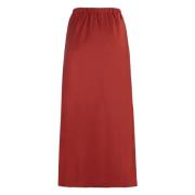 Flared Linen Skirt Elastic Waistband