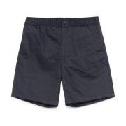 Navy Blue Elastisk Talje Shorts