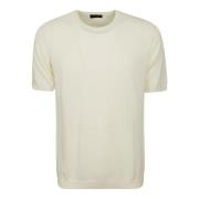 Hvid Bomuld Sponge Effekt T-shirt