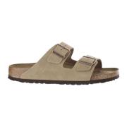 Suede Kork Sandaler Justerbar Spænde Beige