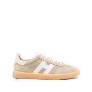 Beige Sneakers Snørebånd Polstret Ankel