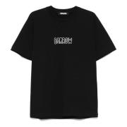 Sort Crew Neck T-shirt med Logo