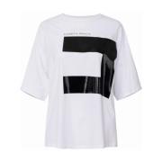 Oversized Bomuld T-shirt med Logo Print