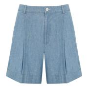 Chambray Bomuld Dame Shorts