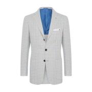 Micro Check Cashmere Blend Blazer