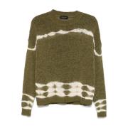 Håndlavet Tie-Dye Sweater Oliven Grøn