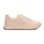 Damer let beige læder sneakers