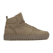 Khaki Nubuck Ankel Sneakers Bølget Sål