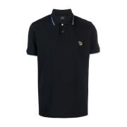 Blå Polo Shirt med Broderet Logo