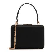 Elegant Sort Stof Clutch Taske