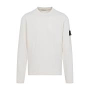 Hvid Pullover Sweater med rund hals