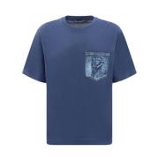 Bomuld T-shirt med Denim Lomme