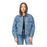 Blå Denim Trucker Jakke med Oversize Pasform