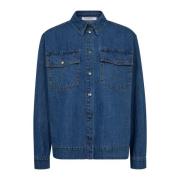 Denim skjortebluse med store lommer