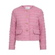 Tjek Boucle Jakke Cardigan