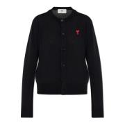 Uld cardigan med logo