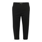 Sorte Cropped Capri Bukser Slim Fit