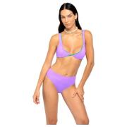 Farverig Silke Bikini Top og Bund