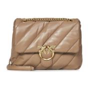 Quiltet Beige Skuldertaske