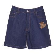 Denim Bermuda Shorts med Logo Broderi