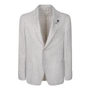 Beige Houndstooth Blazer