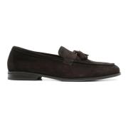 Brun Ruskind Loafer med Tassel Detalje