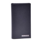 Document holder in black tumbled leather