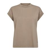 Blød O-Neck Tee Top i Savannah Tan