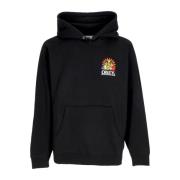 Sort Fleece Hoodie med Broderi