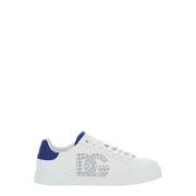 Hvide Sneakers med Perforeret Logo