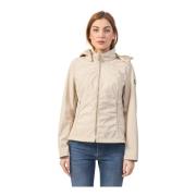 Beige Hættet Softshell Jakke