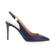 Blå Slingback Stiletto Hæl Pumps