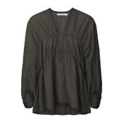 Elegant V-hals Bluse Faded Black