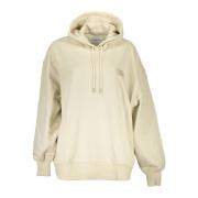 Beige Bomuld Kvinders Hættetrøje Sweatshirt