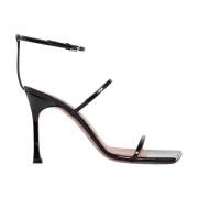 MAYASANDAL Sort Laklæder Stiletto Sandal