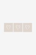 Servietter Pure Heart 33x33 cm Taupe 3 stk. 20-pak