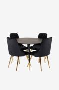 Venture Home - Spisegruppe Dipp med 4 spisebordsstole Velvet Deluxe - ...