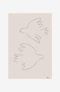 Pelcasa - Plakat Two Doves - Beige - Posters - - Homeroom