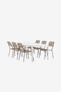 Venture Home - Spisegruppe Togo med 6 stole Lindos - Beige - Spisegrup...