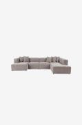 Hanah Home - HjørnesofaCarell - Brun - Sofaer med chaiselong - - Homer...