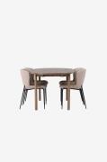 Venture Home - Spisegruppe Andy med 4 stole Modesto - Beige - Spisegru...