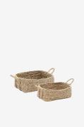 Kave Home - Milly sæt med 2 kurve i naturfiber, 32 x 20 cm / 34 x 20 c...