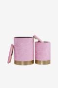 Hanah Home - Puffesæt Comfort (2 stk.) - Rosa - Fodskamler & puffer - ...