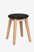 Wood Furniture - Skammel i egetræ, Black Top - Sort - Skamler - - Home...