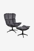 Loft24 - Loungestol med skammel Pilou - Grå - Lænestole - - Homeroom
