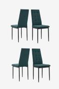 Loft24 - Spisebordsstol 4 Pk Becca - Grøn - Stole - - Homeroom