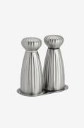 Robert Welch - Salt- og peberkværne Palm Satin Medium med bakke Sæt - ...