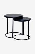 Nordic Furniture Group - Sidebordssæt Duett, rund ask - Sort - Småbord...