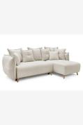 Hanah Home - Hjørnesofa Puffy Right - Hvid - Sofaer med chaiselong - -...